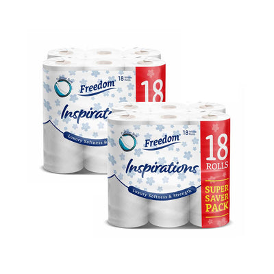 Freedom Quilted Toilet Paper Roll 2ply White 18PK