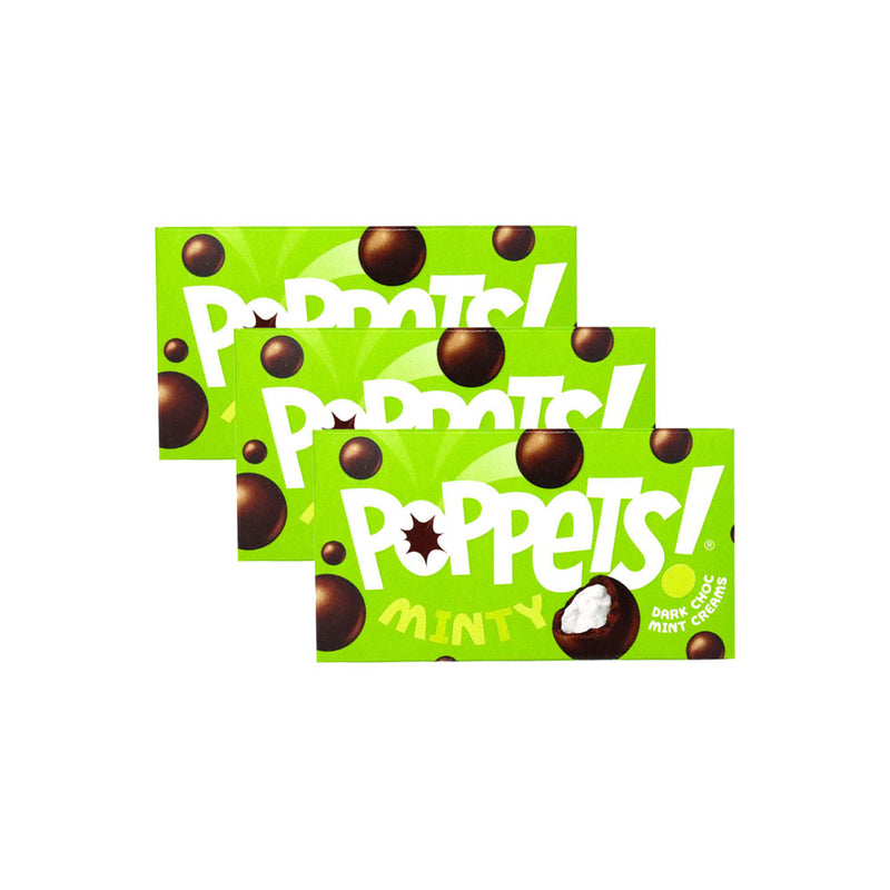 Poppets Dark Choc Mint Creams 40g x 3Pack