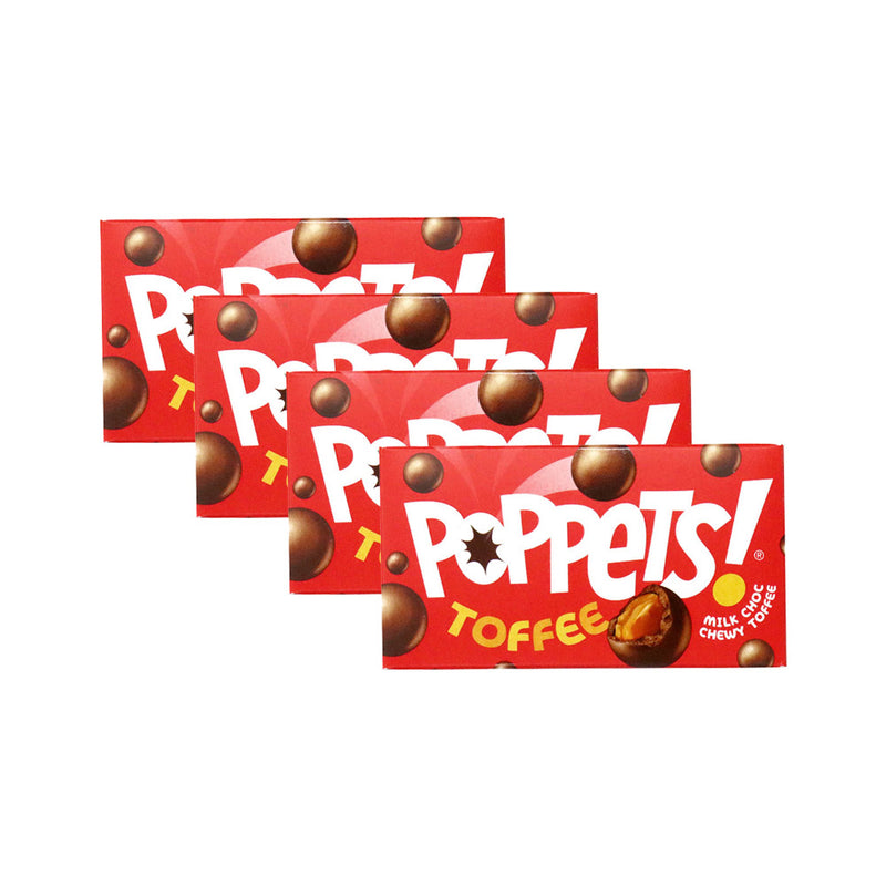 Poppets Chewy Toffee Chocolate 39g x 4Pack