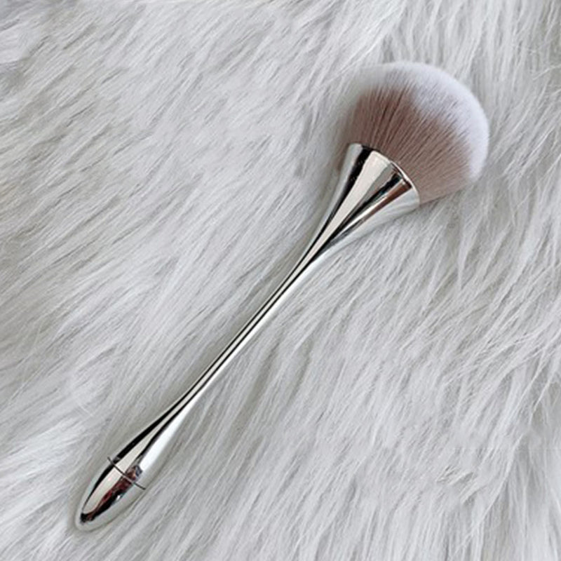 Multi-Purpose Nail Powder Brush Silver Handle