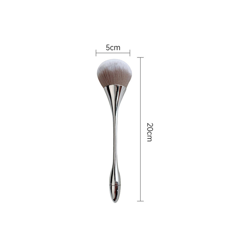 Multi-Purpose Nail Powder Brush Silver Handle