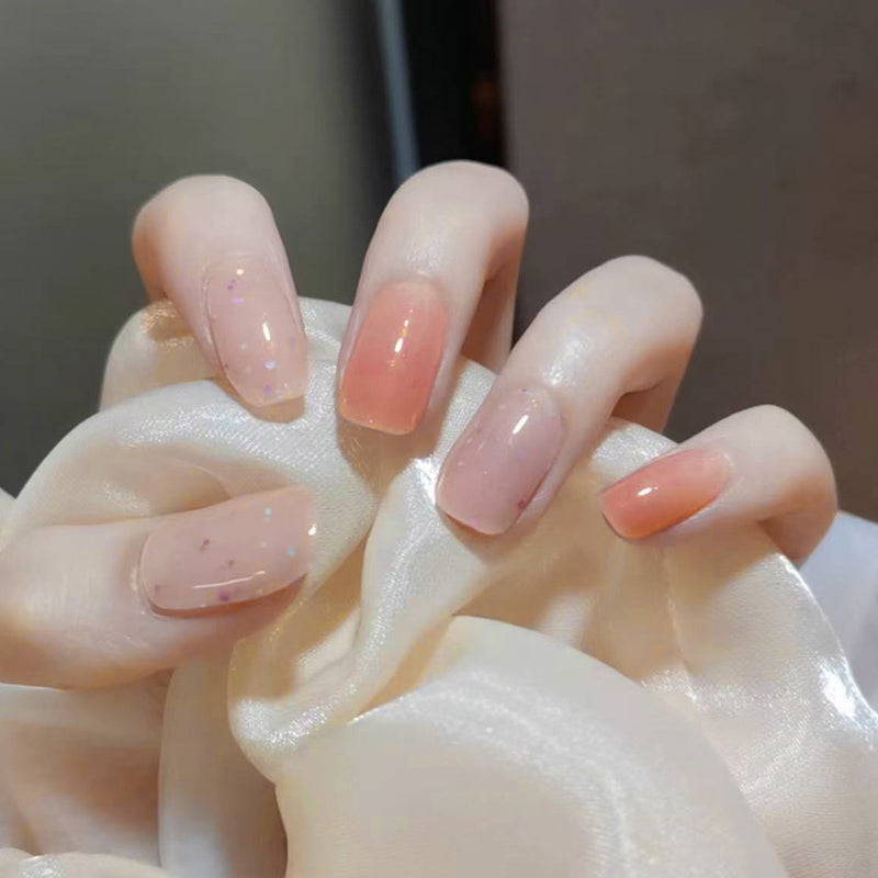 Peach Pink Gel Nail Self-adhesive Stickers Pack of 10