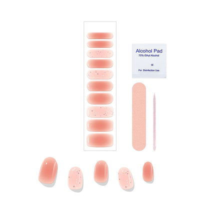 Peach Pink Gel Nail Self-adhesive Stickers Pack of 10