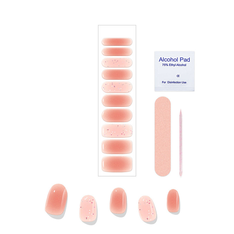 Peach Pink Gel Nail Self-adhesive Stickers Pack of 10