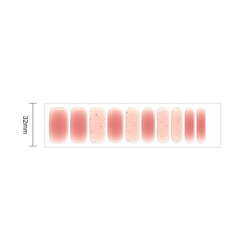 Peach Pink Gel Nail Self-adhesive Stickers Pack of 10