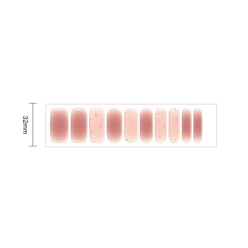 Rouge Pink Gel Nail Self-adhesive Stickers Pack of 10