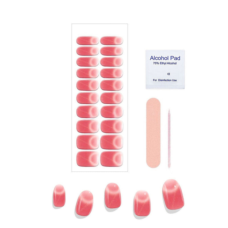 Rose Eglantine Pink Gel Nail Self-adhesive Stickers Pack of 20