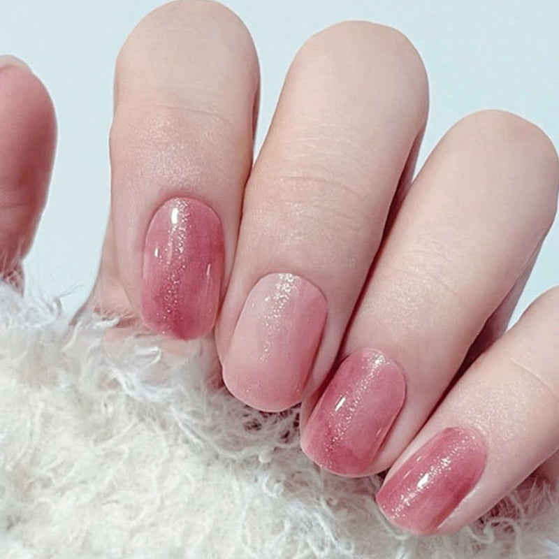 Blooming Dream Pink Gel Nail Self-adhesive Stickers Pack of 20