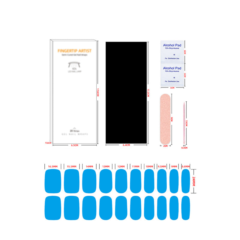 Giltter Red Gel Nail Self-adhesive Stickers Pack of 20