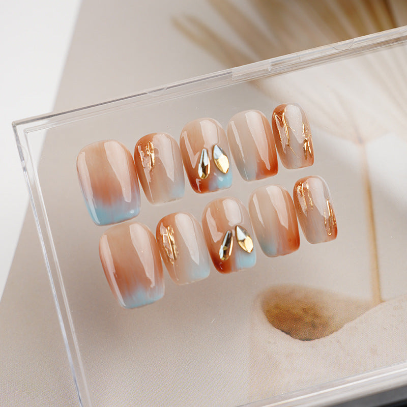 Caramel Diamond Splinters Press on Nails