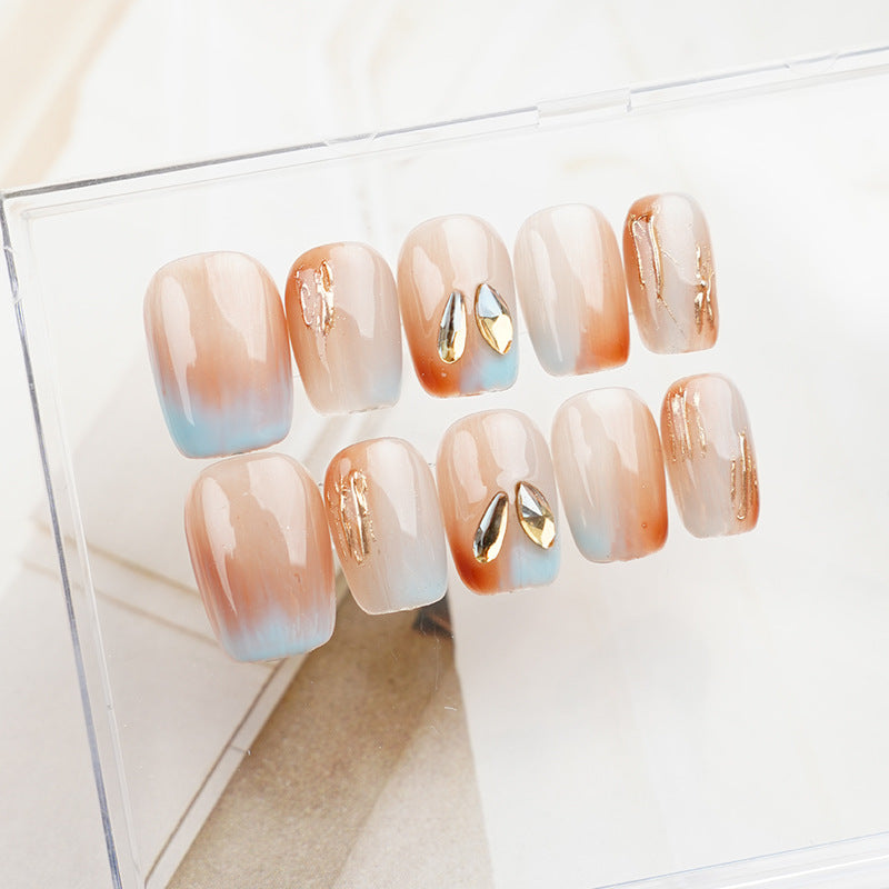 Caramel Diamond Splinters Press on Nails