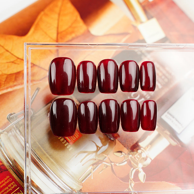 Red Wine Press on Nails