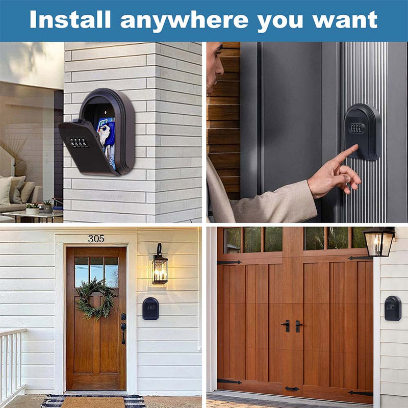 Key Safe Wall Mounted 4 Digit Combination Key Lock Box