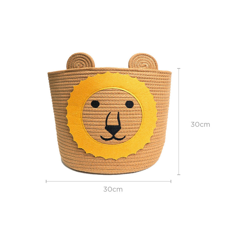 Large Animal Storage Cotton Foldable Organizer Basket Lion 30cmx30cmx30cm