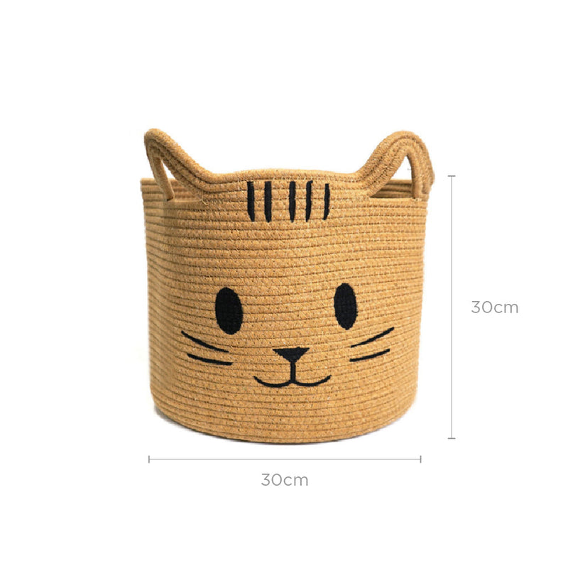 Large Animal Storage Cotton Foldable Organizer Basket Cat 30cmx30cmx30cm