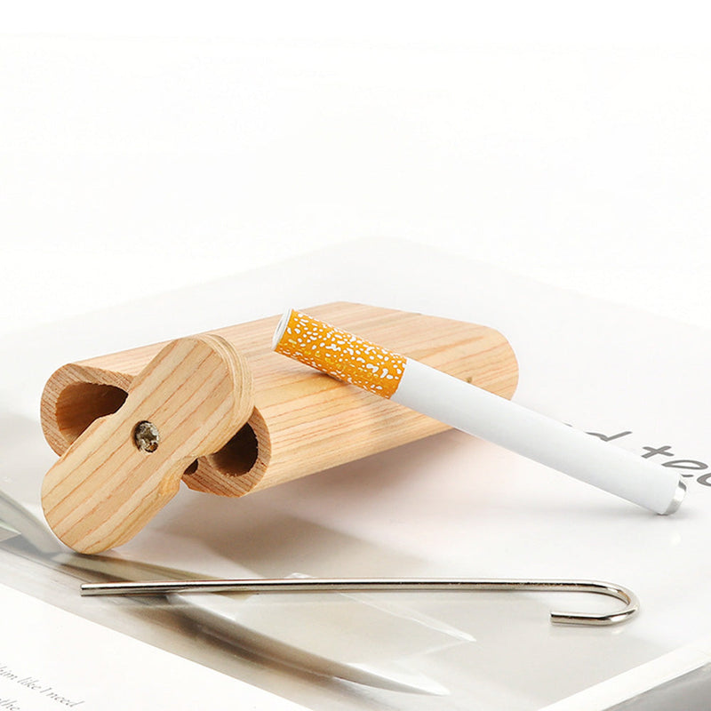 Portable One Hitter Pipe Wooden Box with Clean Hook