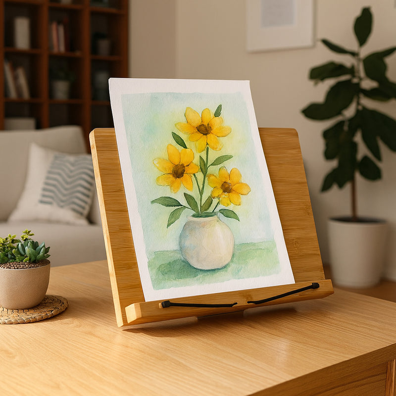 Bamboo Cookbook & Tablet Reading Holder Book Stand