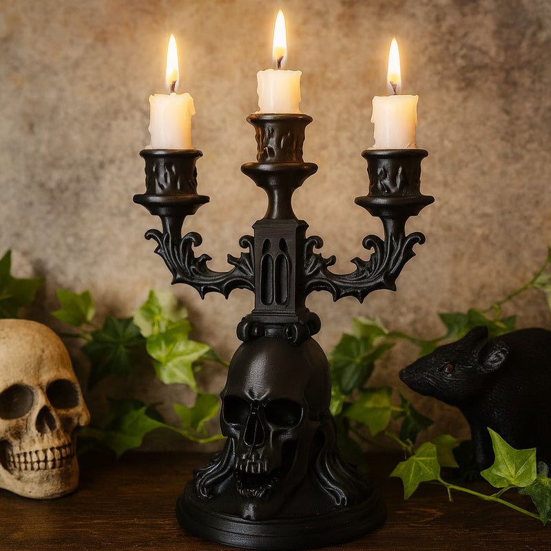 Gothic Decor Candle Holder with 3 Arms ¨C Halloween Haunted Decor