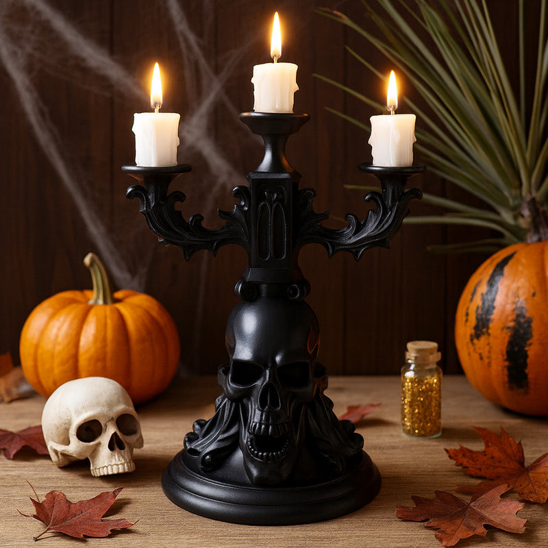 Gothic Decor Candle Holder with 3 Arms ¨C Halloween Haunted Decor