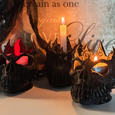 3D Tealight Decor Crown Skull Candle Holder
