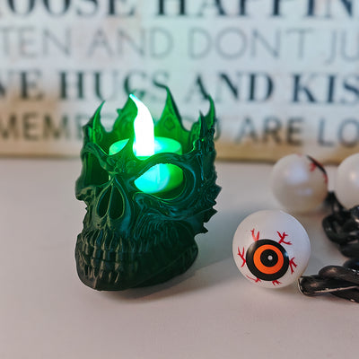 3D Tealight Decor Crown Skull Candle Holder