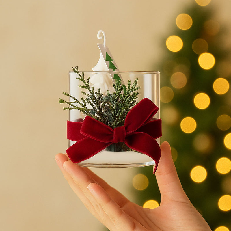 Christmas Scented Glass Jar Candle 120g Festive Tree & Gonk Design