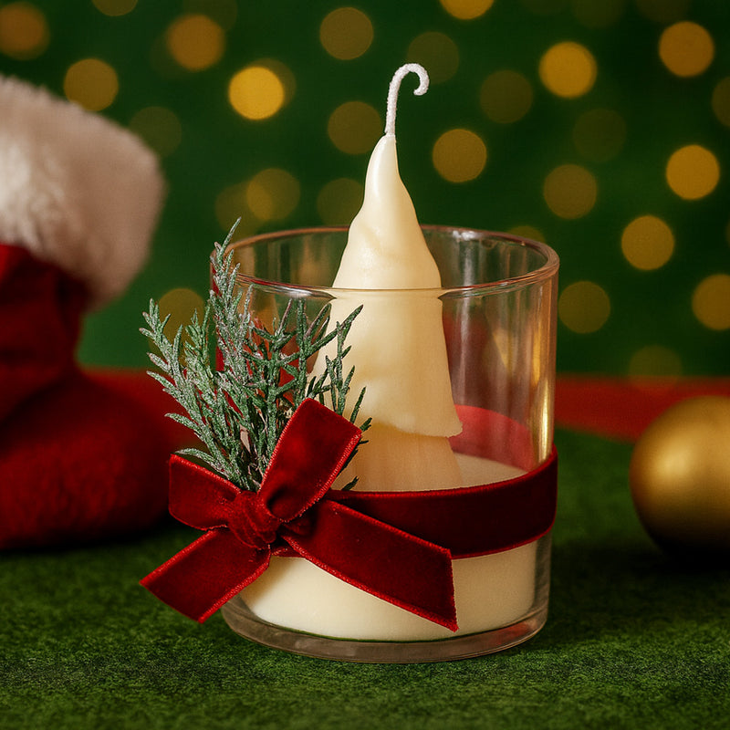 Christmas Scented Glass Jar Candle 120g Festive Tree & Gonk Design