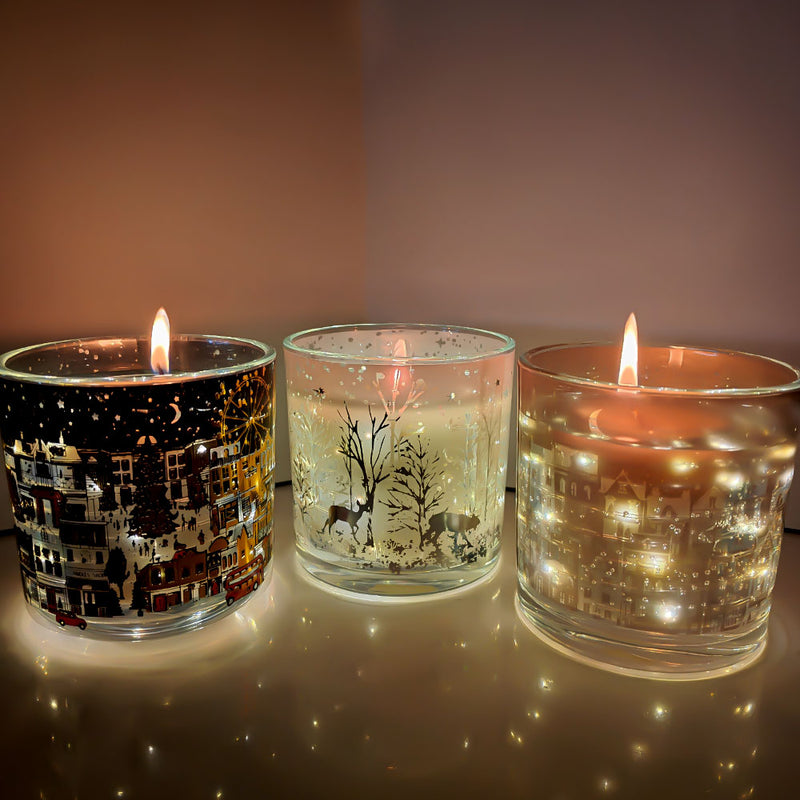 Creative Luminous Cup Festive Scented Glass Jar Candle