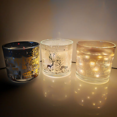 Creative Luminous Cup Festive Scented Glass Jar Candle