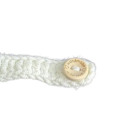 Pet Knitted Collar with Handmade Woven Flower Design