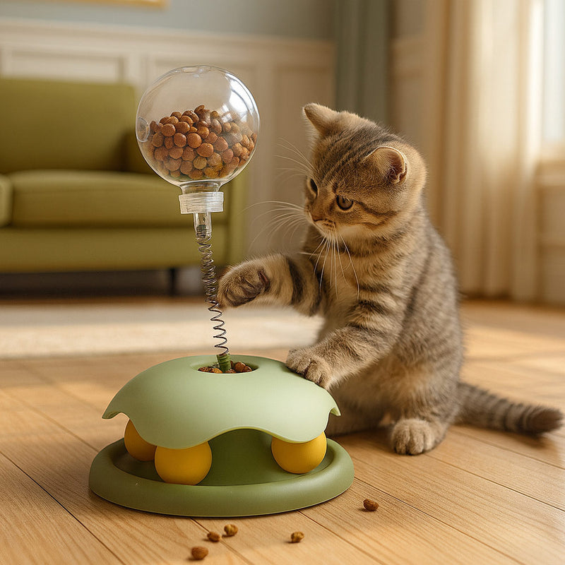 Cat Leakage Turntable Slow Eating Feeder - Ball Track Cat Toy