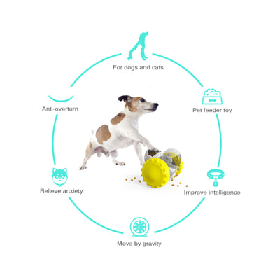 Pet Feeder Interactive Food Dispenser Self-Balancing Robot Treat Toy