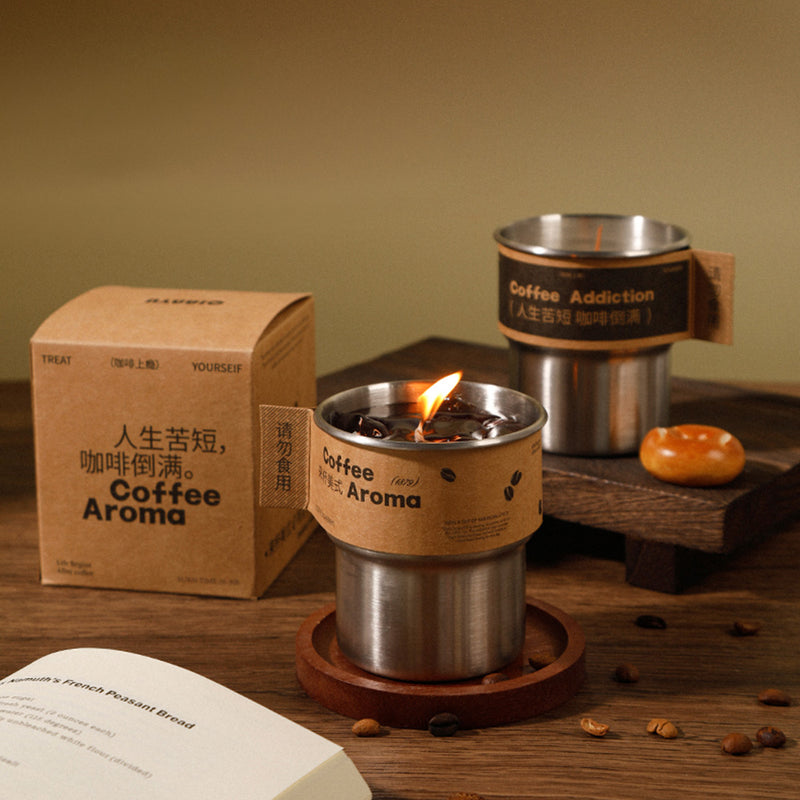 Hazelnut Latte Coffee Cup Scented Jelly Wax Candle 350g