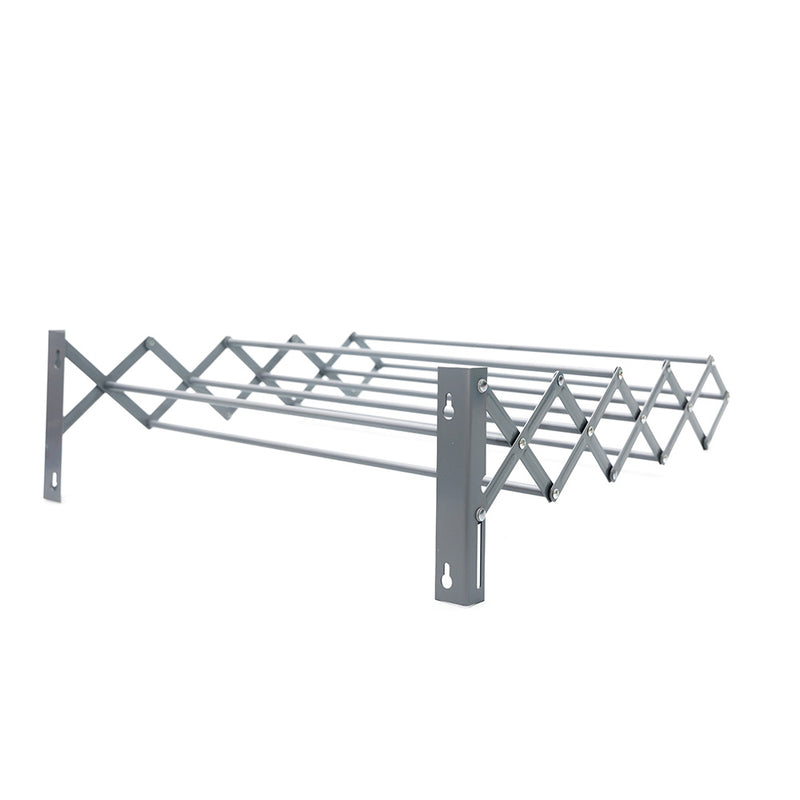 Stainless Steel Wall Hanging Folding Clothing Airer Drying Rack - Grey
