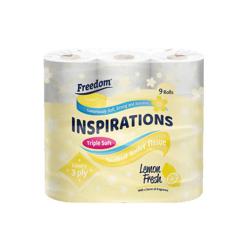 Freedom 3ply Quilted Toilet Tissue Lemon 9Rolls