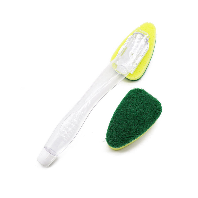 Redillable Sponge Scourer Dish Brush + Extra Head