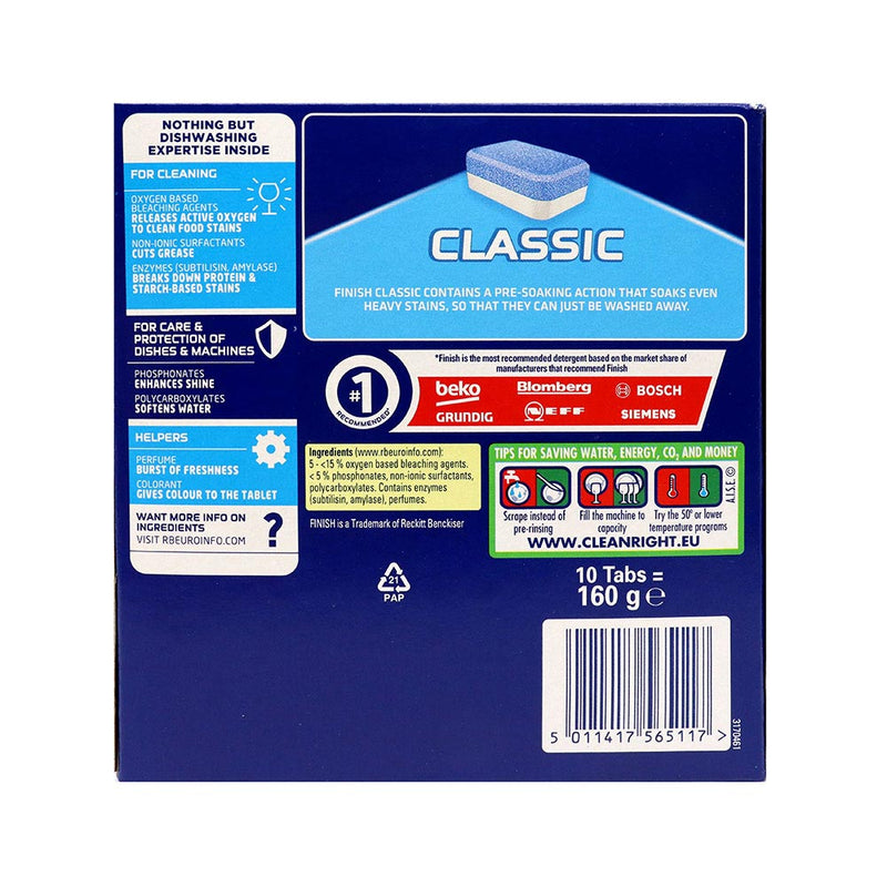 Finish Classic Clean Tabs Lemon 10PK