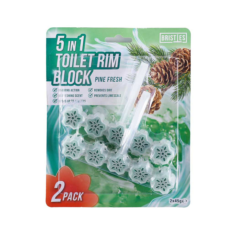 5In1 Twin Toilet Rim Block Pine