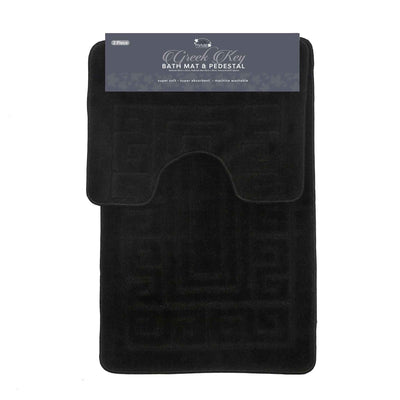 Greek Key Bathmat & Pedestal 2PC