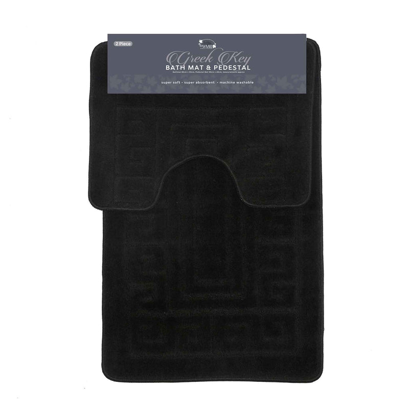 Greek Key Bathmat & Pedestal 2PC