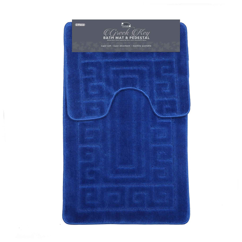 Greek Key Bathmat & Pedestal 2PC