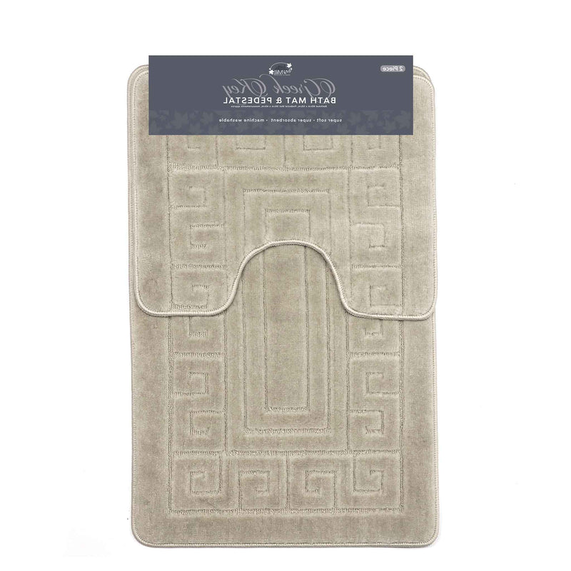 Greek Key Bathmat & Pedestal 2PC