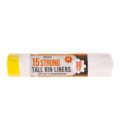 Drawst White Tall  Bin Liners 30L 15S