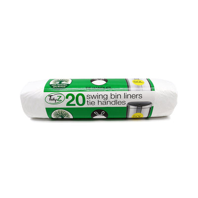 TidyZ Swing Bin Liners With Tie Handles 20PK 50L