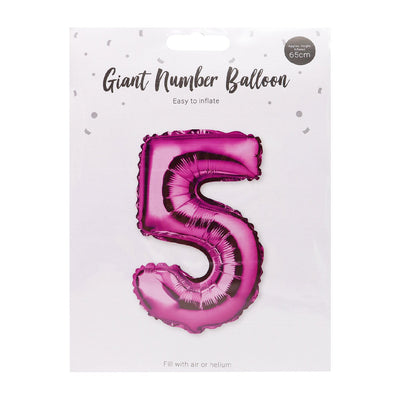 Pink Foil Number Balloon