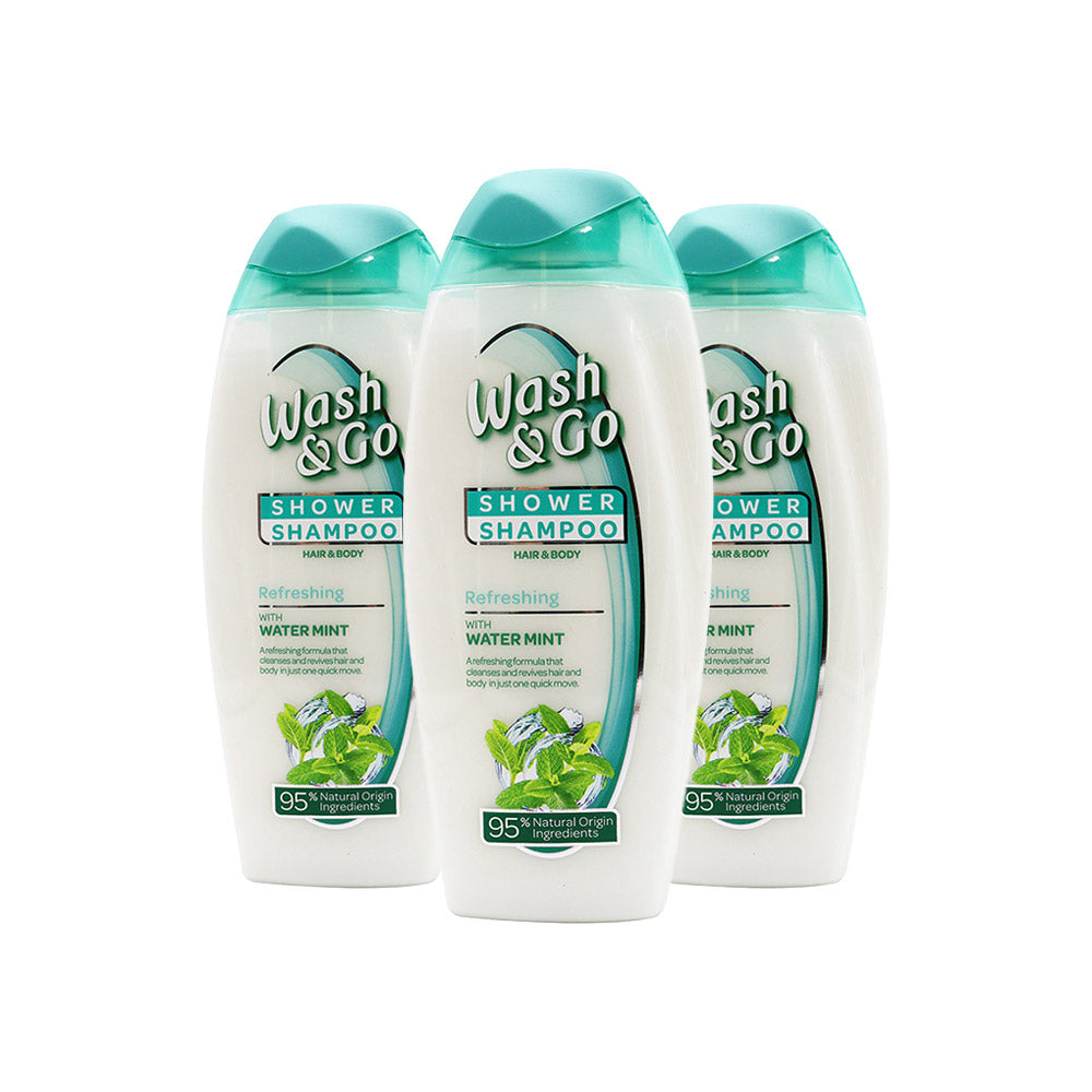 Wash & Go Water Mint Shower Shampoo 250ML Refreshing Clean – Selected Finds