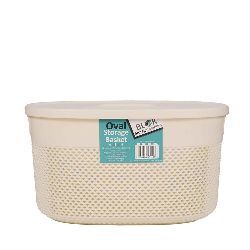 Medium Oval Basket With Lid 28x22x15cm