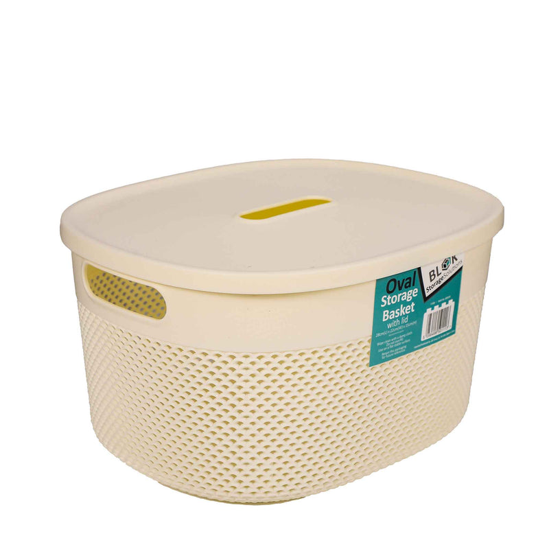 Medium Oval Basket With Lid 28x22x15cm