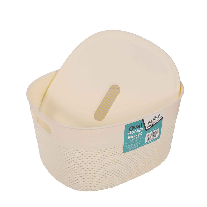 Medium Oval Basket With Lid 28x22x15cm
