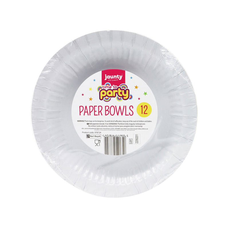 Party White Paper Bowls 12PK